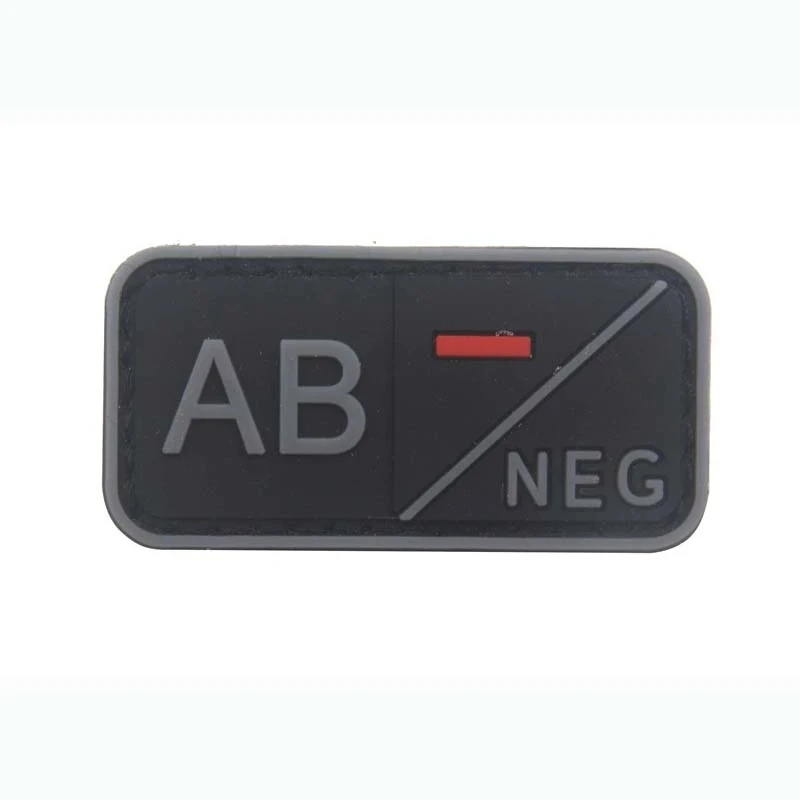 Small Patch with Hook,PVC Blood Type A B AB O POS NEG Emblemen,Patches Military Tactical Badges on Backpack,Outdoor Equipment