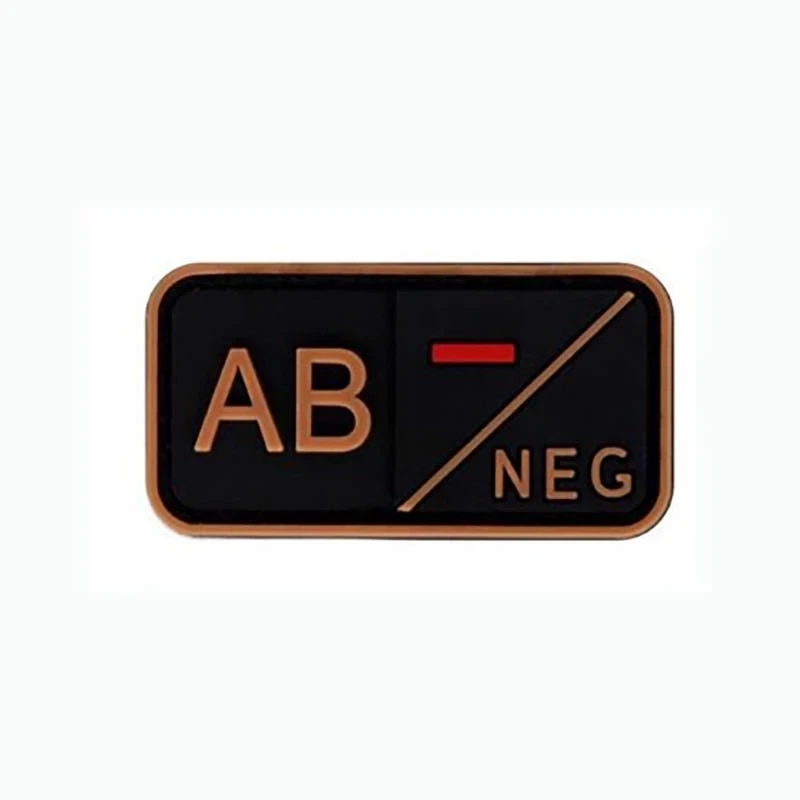 Small Patch with Hook,PVC Blood Type A B AB O POS NEG Emblemen,Patches Military Tactical Badges on Backpack,Outdoor Equipment
