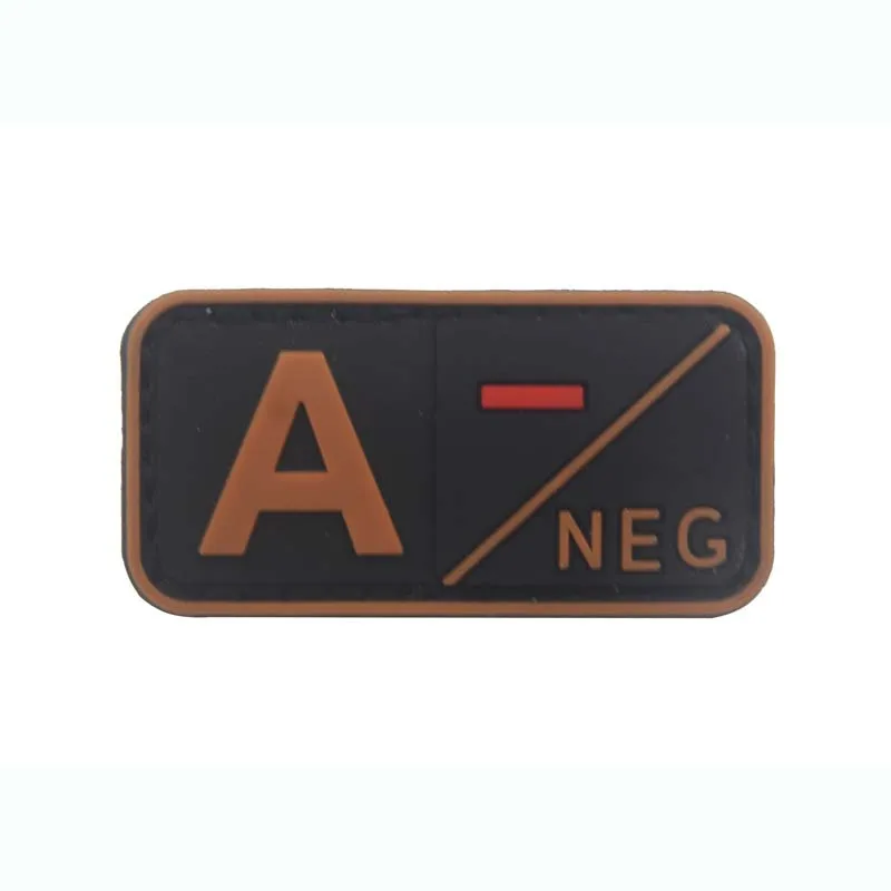 Small Patch with Hook,PVC Blood Type A B AB O POS NEG Emblemen,Patches Military Tactical Badges on Backpack,Outdoor Equipment