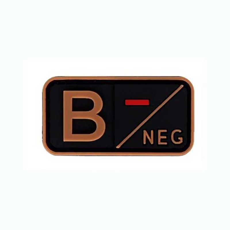 Small Patch with Hook,PVC Blood Type A B AB O POS NEG Emblemen,Patches Military Tactical Badges on Backpack,Outdoor Equipment