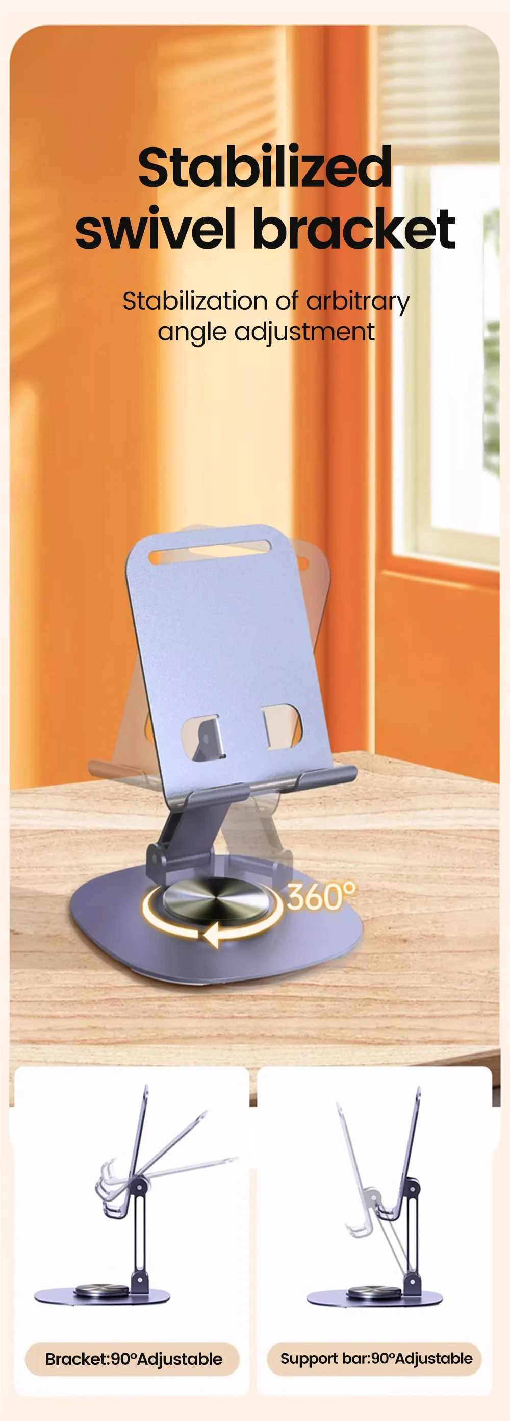 Olaf Rotating Table Cell Phone Holder Support Desktop Stand For iPad Samsung iPhone 15 14 13 Mobile Mount