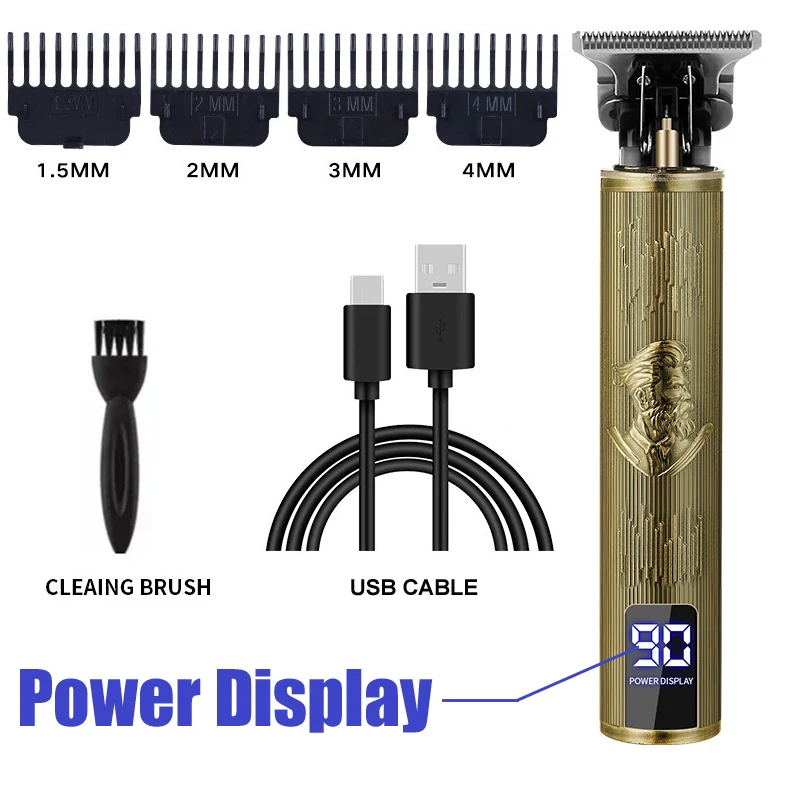 Vintage Hair Clipper USB Charging Hair Cutting Machine Electric Hair Trimmer Portable Shaver Professional Barber Boyfriend Gift
