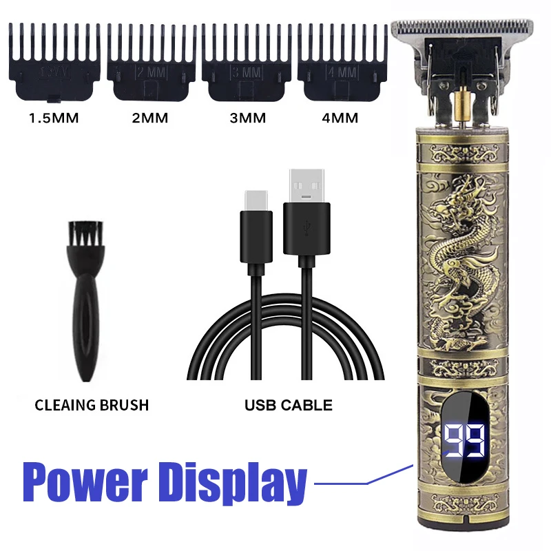 Vintage Hair Clipper USB Charging Hair Cutting Machine Electric Hair Trimmer Portable Shaver Professional Barber Boyfriend Gift