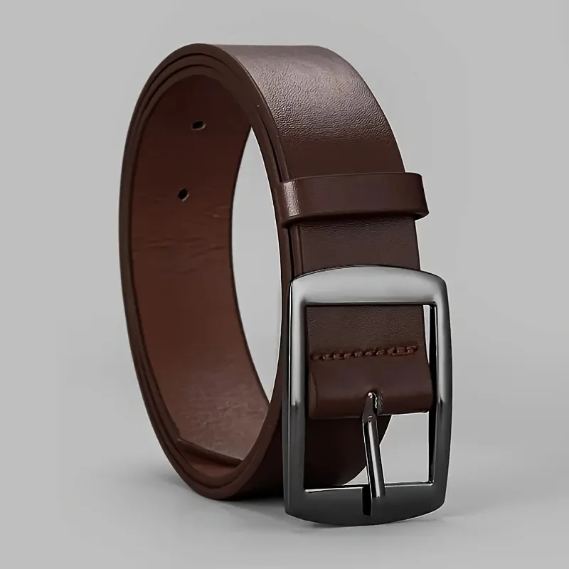 New Luxury Belt for Men PU Leather Belt Metal Pin Buckle High Quality Famous Brand Designer Waist Strap Belt for Jeans Plus Size