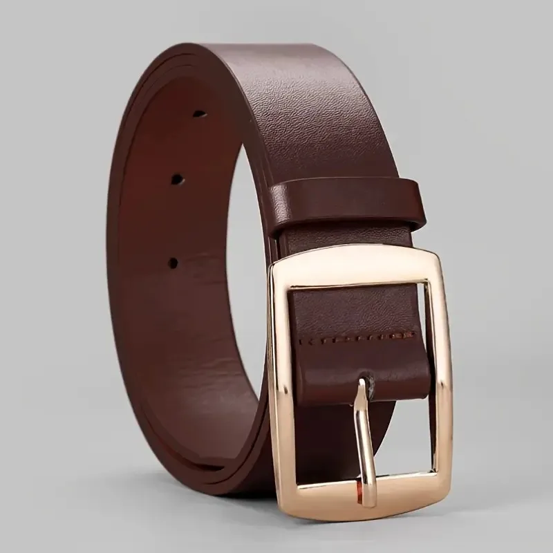 New Luxury Belt for Men PU Leather Belt Metal Pin Buckle High Quality Famous Brand Designer Waist Strap Belt for Jeans Plus Size