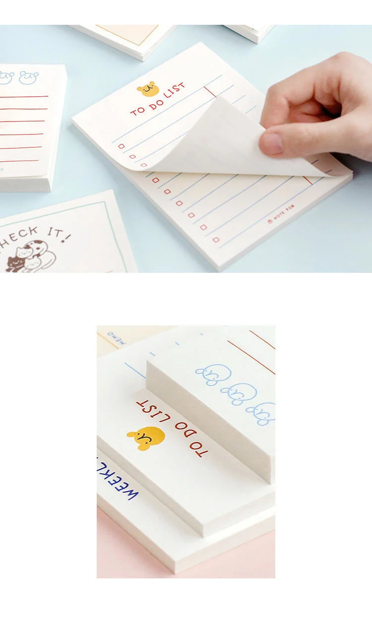JIANWU 100sheets/50sheets Cute Plan Series Memo Pad Kawaii To Do List Weekly Plan Daily Plan Stationery School Office Supplies