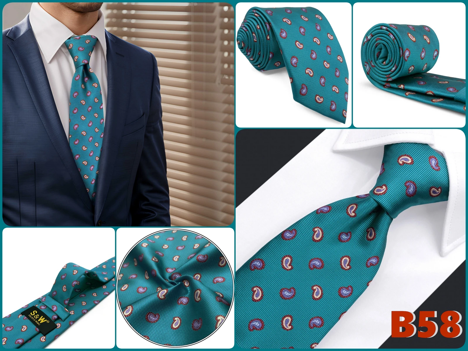 Paisley Necktie Tie for Men 160cm XL Extra Long Fashion Wedding Luxury Vintage Big and Tall Dropshipping Gravatas