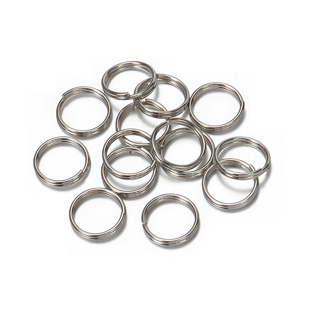 50pcs/lot Metal Keyring Blank Circle for DIY Keychain Jewelry Making 6-20mm Key Holder Split Ring Connector Accessories