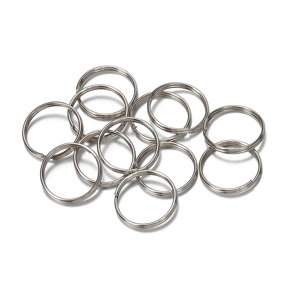 50pcs/lot Metal Keyring Blank Circle for DIY Keychain Jewelry Making 6-20mm Key Holder Split Ring Connector Accessories