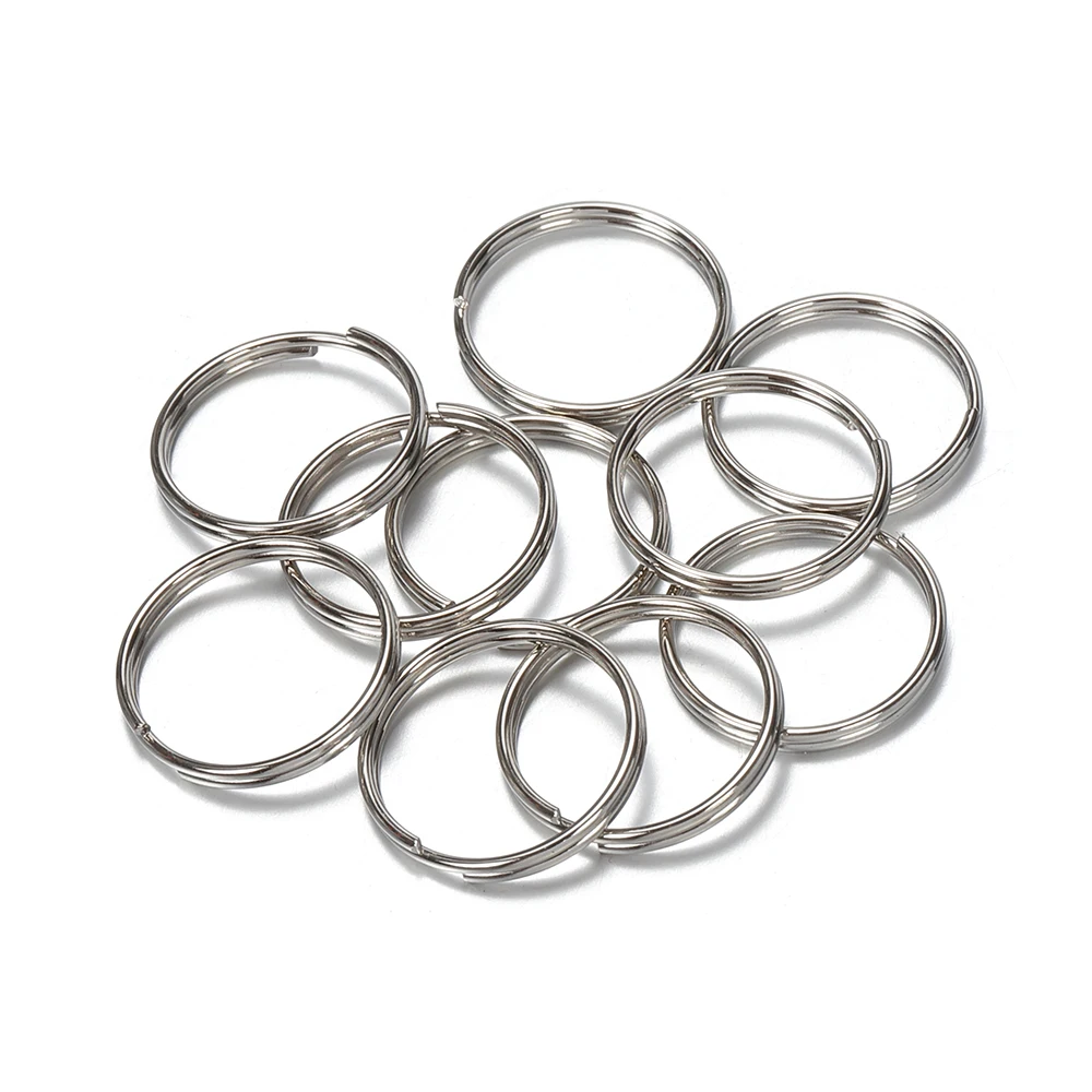 50pcs/lot Metal Keyring Blank Circle for DIY Keychain Jewelry Making 6-20mm Key Holder Split Ring Connector Accessories