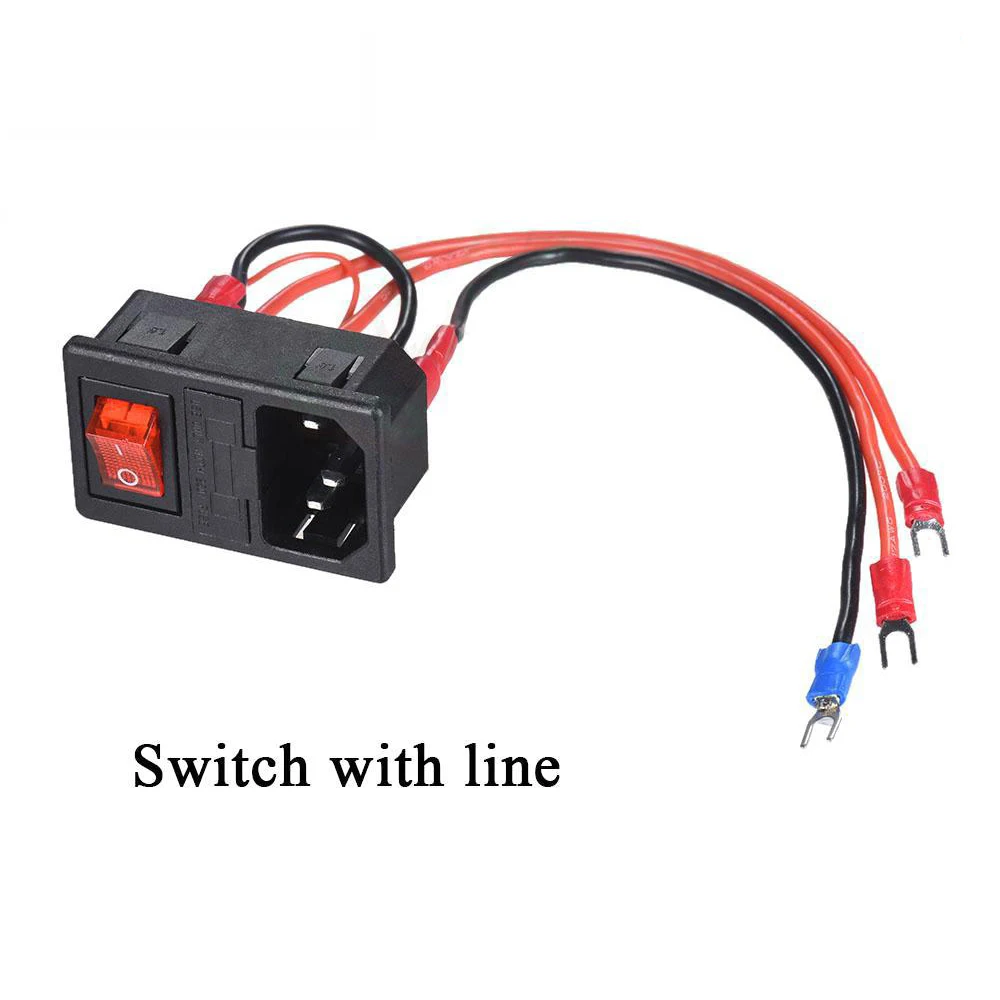 3D Printer Parts 220V/110V Power Supply Switch Male Socket with Fuse for 3D Printer DIY 3D Printer Accessories