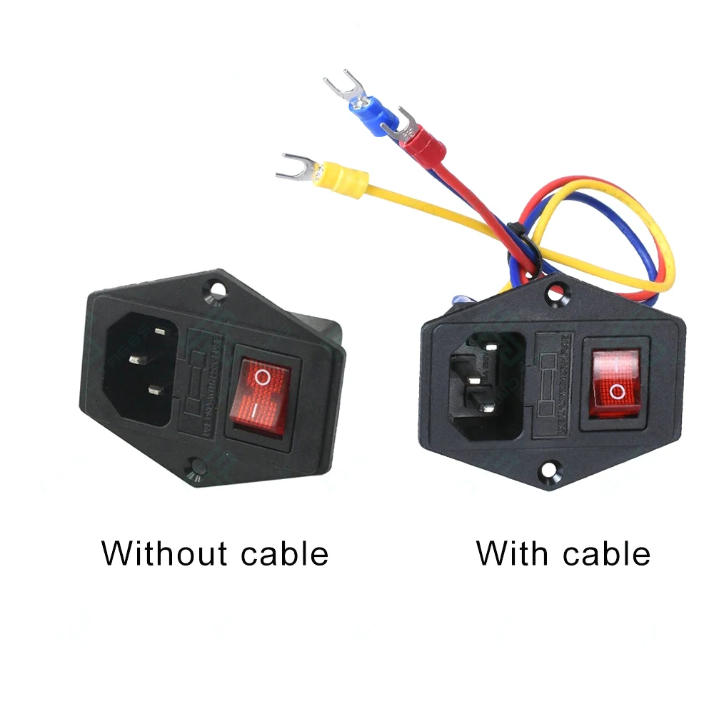 3D Printer Parts 220V/110V Power Supply Switch Male Socket with Fuse for 3D Printer DIY 3D Printer Accessories