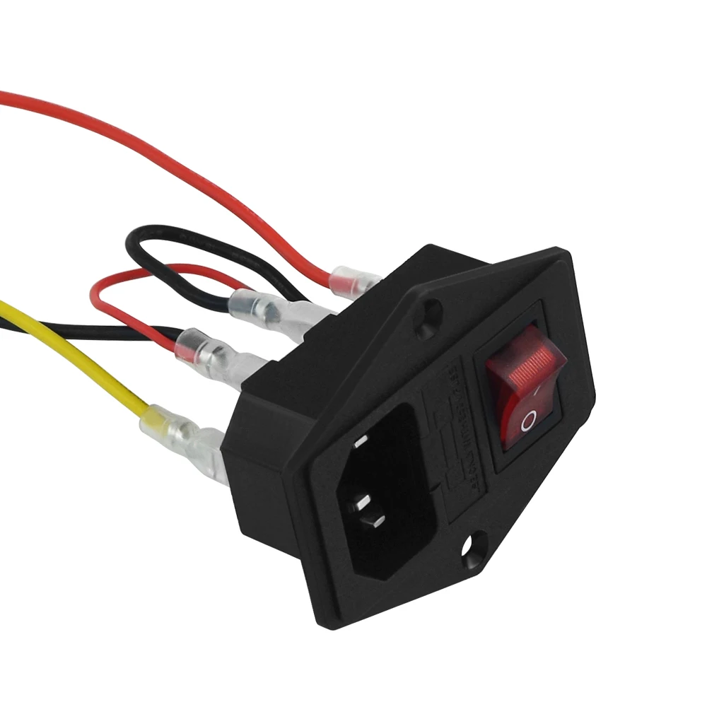 3D Printer Parts 220V/110V Power Supply Switch Male Socket with Fuse for 3D Printer DIY 3D Printer Accessories