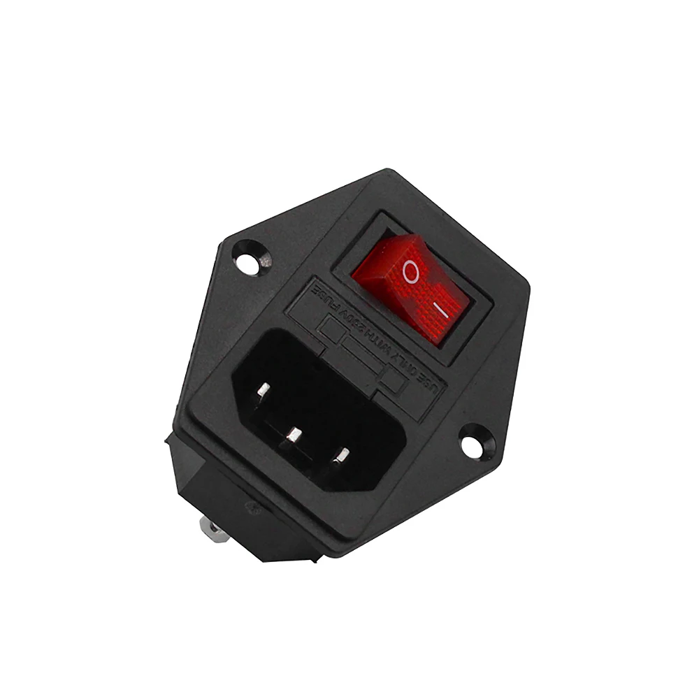 3D Printer Parts 220V/110V Power Supply Switch Male Socket with Fuse for 3D Printer DIY 3D Printer Accessories