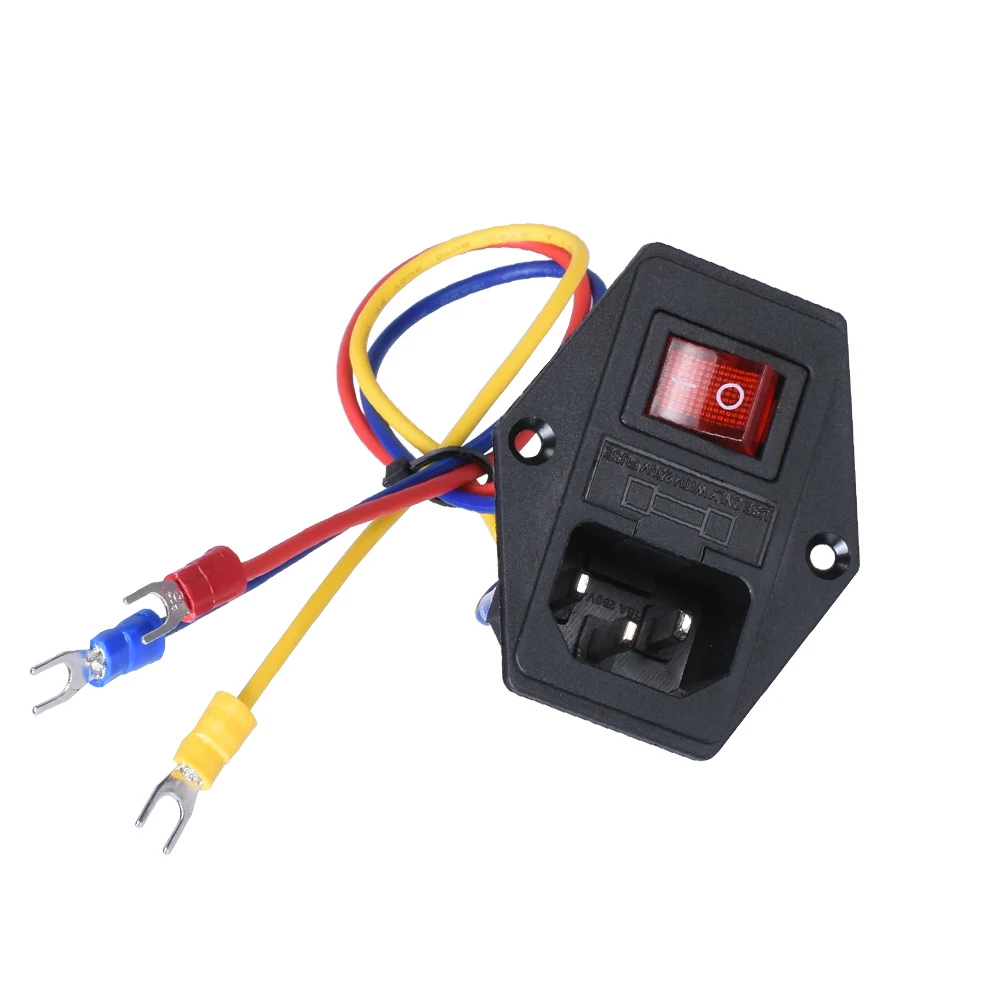 3D Printer Parts 220V/110V Power Supply Switch Male Socket with Fuse for 3D Printer DIY 3D Printer Accessories