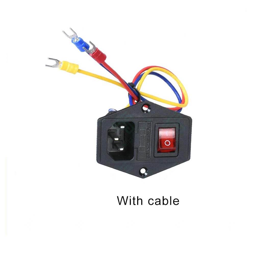 3D Printer Parts 220V/110V Power Supply Switch Male Socket with Fuse for 3D Printer DIY 3D Printer Accessories