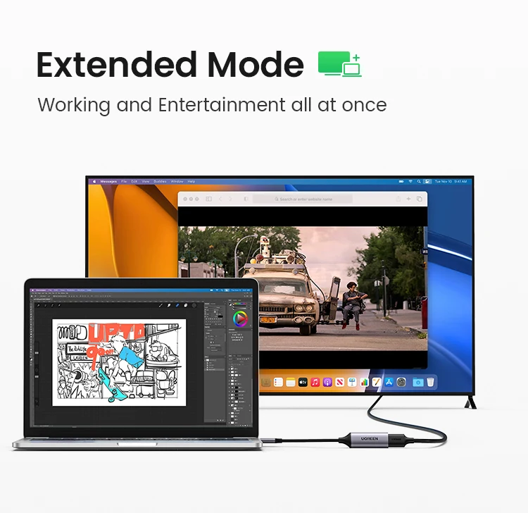 UGREEN USB Type C to HDMI Cable 4K USB C HDMI Adapter For iPhone 15 PC Xiaomi MacBook Pro Air iPad Pro Samsung Galaxy HDMI Cable