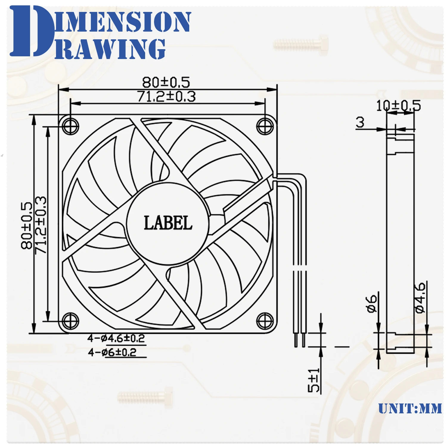 YOUNUON 80MM Fan 5V USB Fan 80x80x10mm 8cm DC 5V 12V 24V 8010 Fan Brushless Cooling Cooler PC Fan Computer Case Fan Cooler