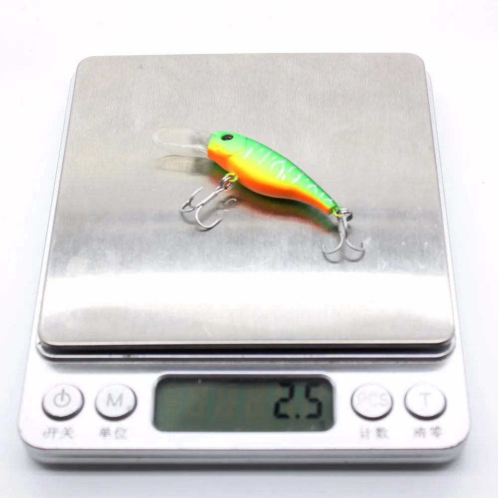 AOCLU Floating Wobbler Jerkbait 40mm 2.5g Diving 0.8m Deep Small Minnow Shad Crank Lure Bass Trout Mackerel Boat Inshore Fishing