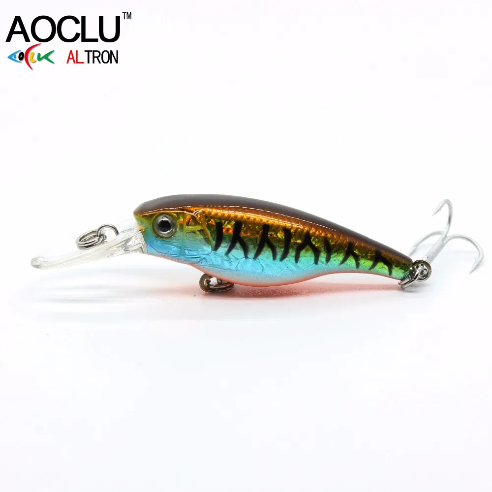 AOCLU Floating Wobbler Jerkbait 40mm 2.5g Diving 0.8m Deep Small Minnow Shad Crank Lure Bass Trout Mackerel Boat Inshore Fishing