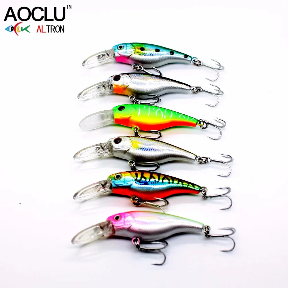 AOCLU Floating Wobbler Jerkbait 40mm 2.5g Diving 0.8m Deep Small Minnow Shad Crank Lure Bass Trout Mackerel Boat Inshore Fishing