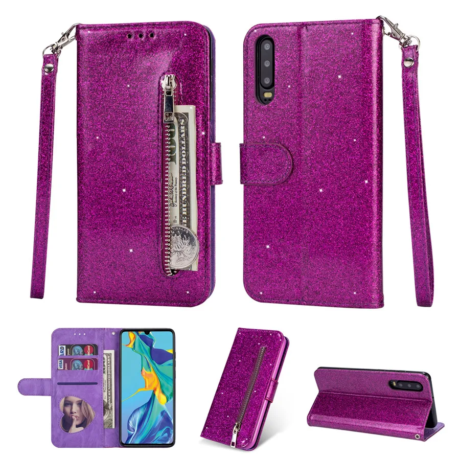 Fashion Glitter Wallet Card Slots Flip Leather Case For Samsung Galaxy S26 Ultra S25 Plus S24 FE S23 A16 A17 A36 A37 A55 A56 A57