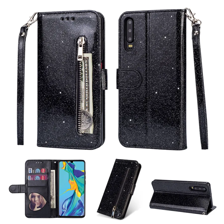 Fashion Glitter Wallet Card Slots Flip Leather Case For Samsung Galaxy S26 Ultra S25 Plus S24 FE S23 A16 A17 A36 A37 A55 A56 A57