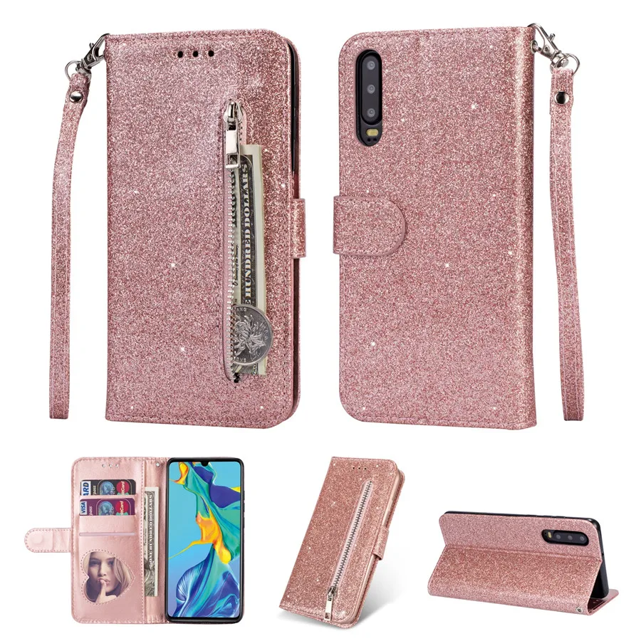 Fashion Glitter Wallet Card Slots Flip Leather Case For Samsung Galaxy S26 Ultra S25 Plus S24 FE S23 A16 A17 A36 A37 A55 A56 A57