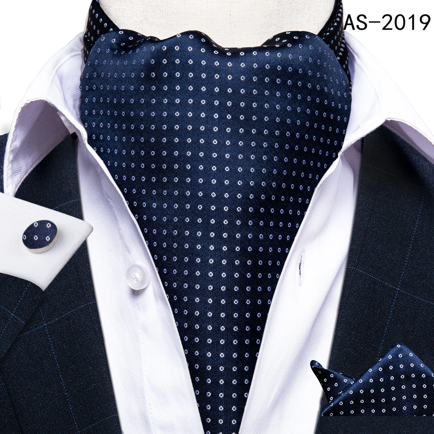 Jacquard Men Plaid Ascots Fashion Paisley Ties Wedding Formal Cravat Ascot British Gentleman Soft Polyester Luxury Gray Neck Tie