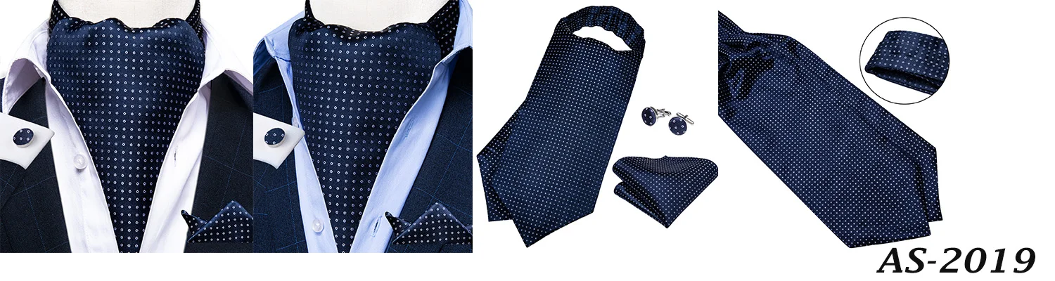 Jacquard Men Plaid Ascots Fashion Paisley Ties Wedding Formal Cravat Ascot British Gentleman Soft Polyester Luxury Gray Neck Tie