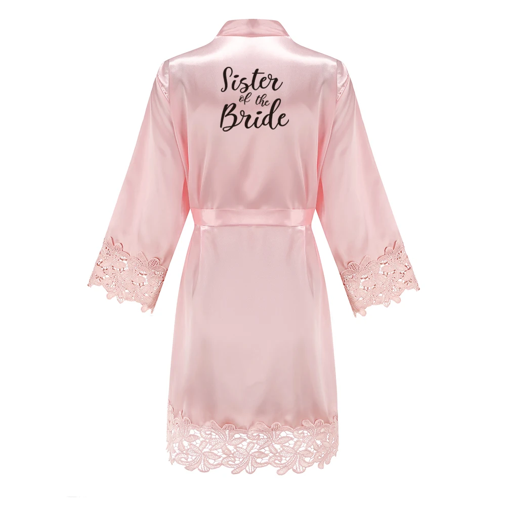 Bridesmaid Robes Rose Gold Bride Robe Wedding Bridesmaid Gift Satin Lace Robe Bridal Dressing Gown Bachelorette Party Pajamas