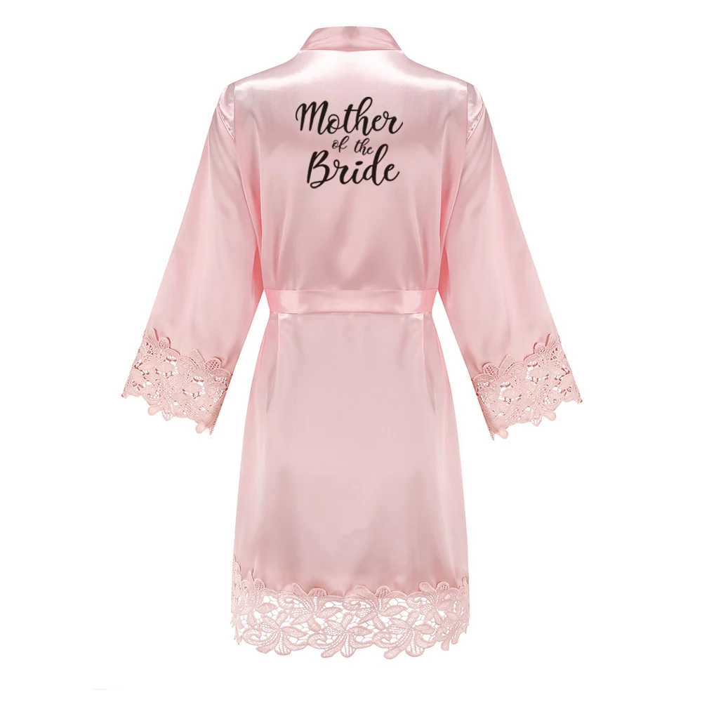Bridesmaid Robes Rose Gold Bride Robe Wedding Bridesmaid Gift Satin Lace Robe Bridal Dressing Gown Bachelorette Party Pajamas