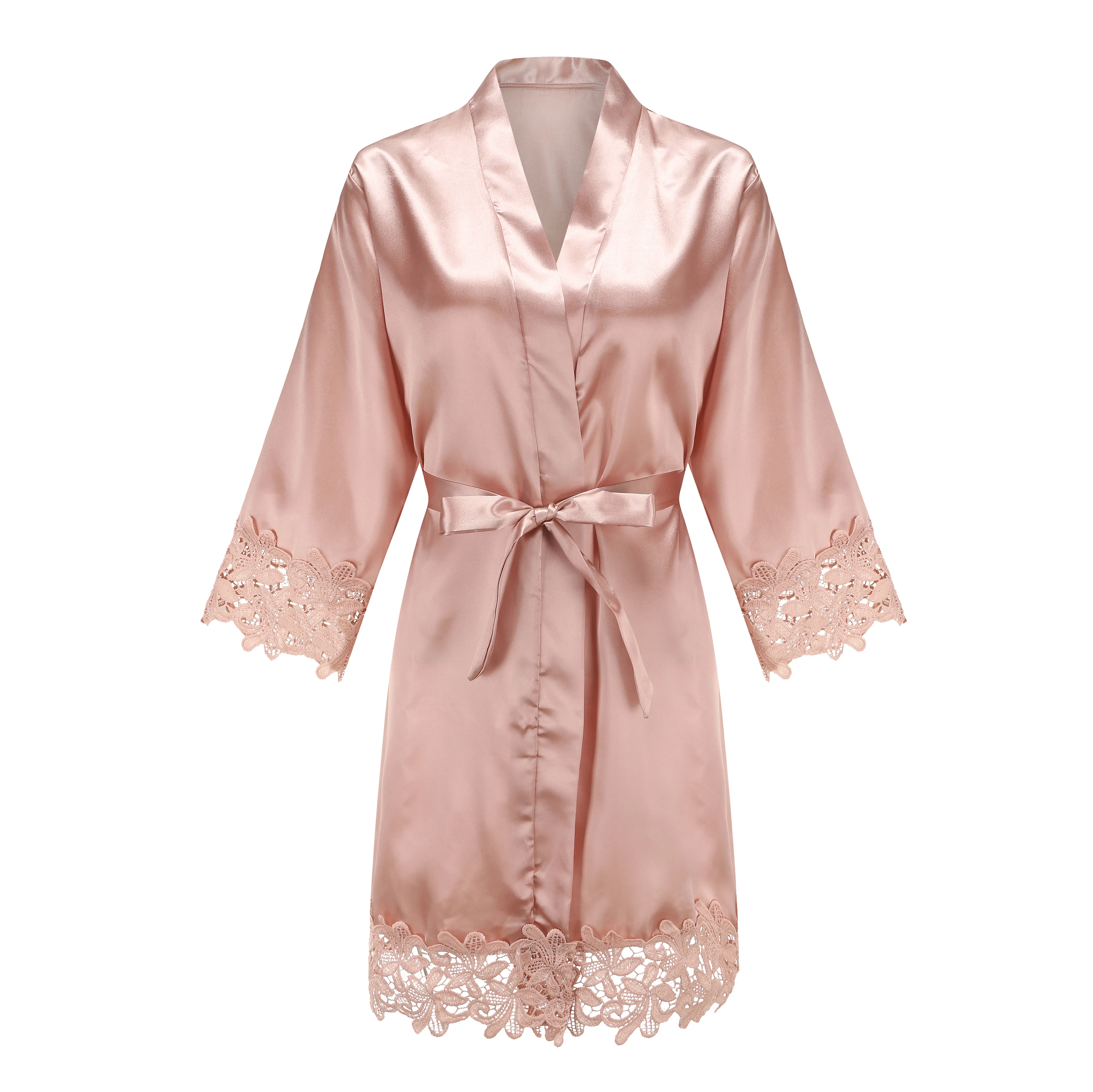 Bridesmaid Robes Rose Gold Bride Robe Wedding Bridesmaid Gift Satin Lace Robe Bridal Dressing Gown Bachelorette Party Pajamas