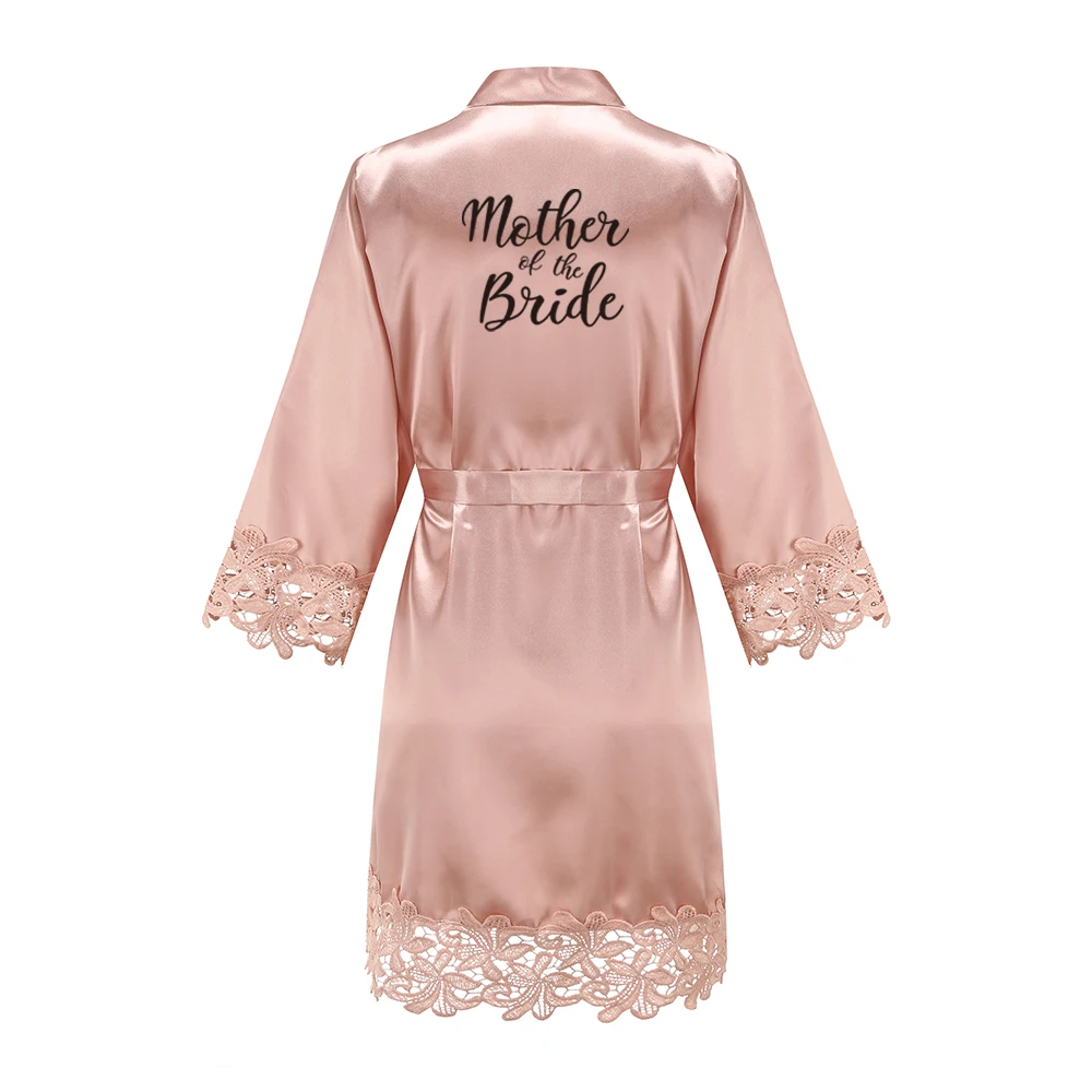 Bridesmaid Robes Rose Gold Bride Robe Wedding Bridesmaid Gift Satin Lace Robe Bridal Dressing Gown Bachelorette Party Pajamas