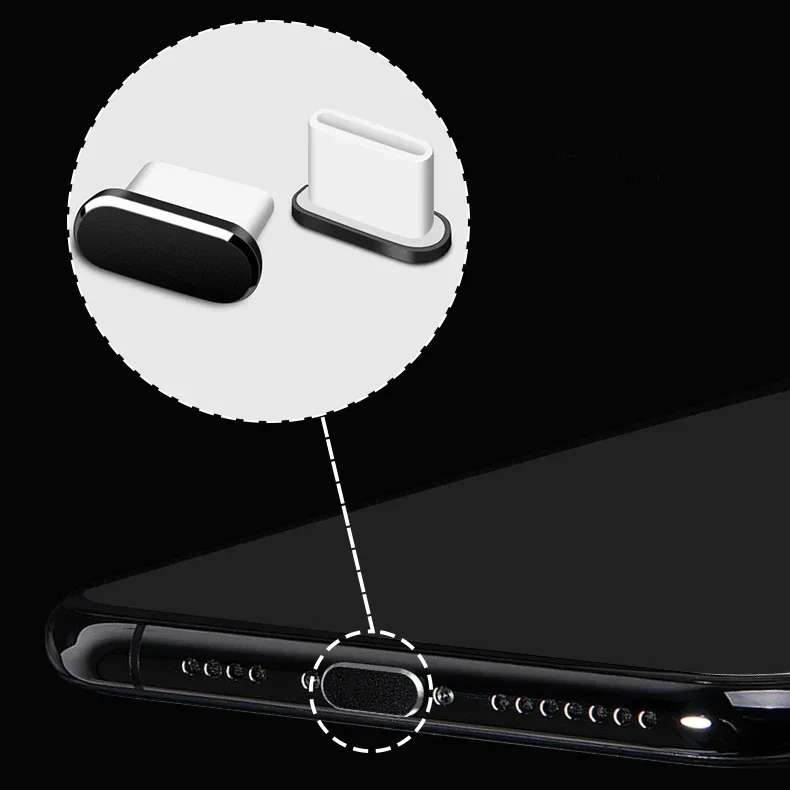 5-1PCS Metal Type-C Dust Plug USB Charging Port Protector Anti-dust Plug Cover Cap for Samsung Huawei Xiaomi Phone Dustplug Caps