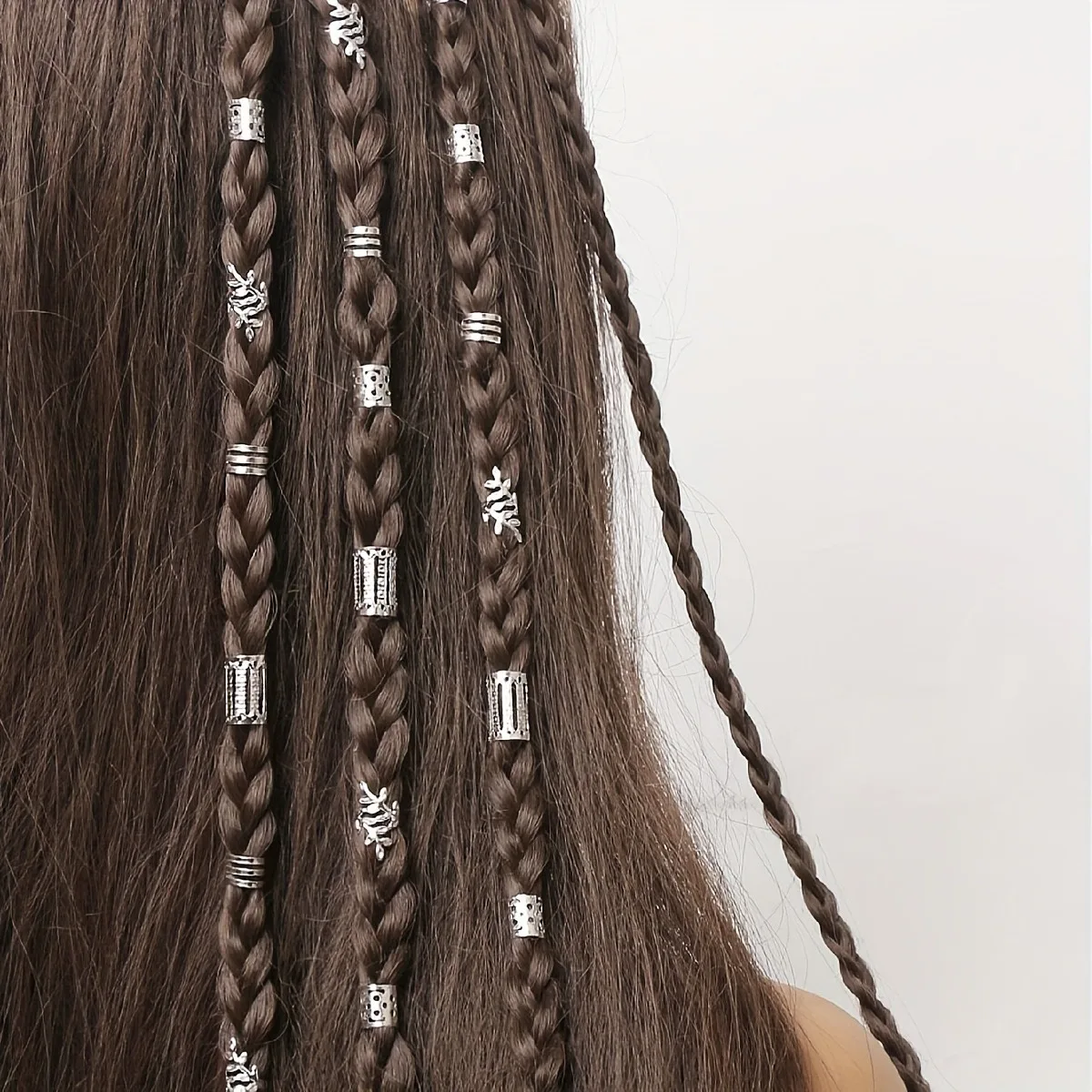 40/80PCS Elegant Hollow Out Hair Rings  For Women Girls DIY Hair Accessories Loc Hair Jewelry for Braids