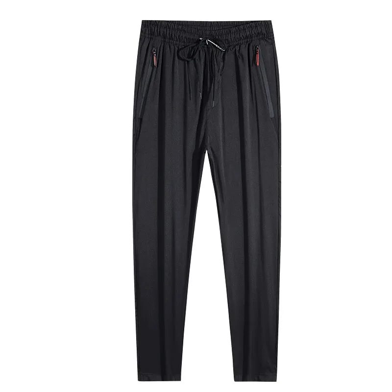 Men's Casual Pants Straight Slim Fit Elastic Waist Jogger Korean Classic Blue Black Gray Male Brand Trousers Plus Size