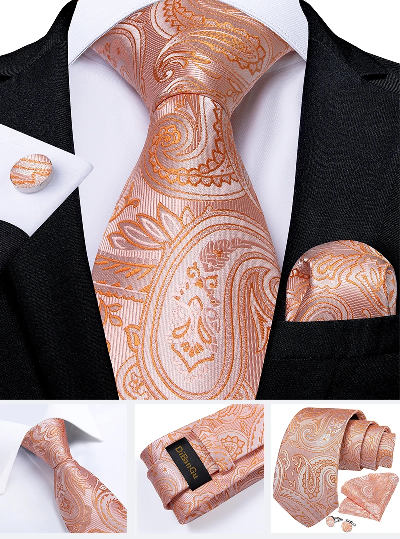 Fashion Paisley Men's Ties Gold Teal Green Black Tie For Men 8cm Business Wedding Accessories Cravat Gift For Men DiBanGu