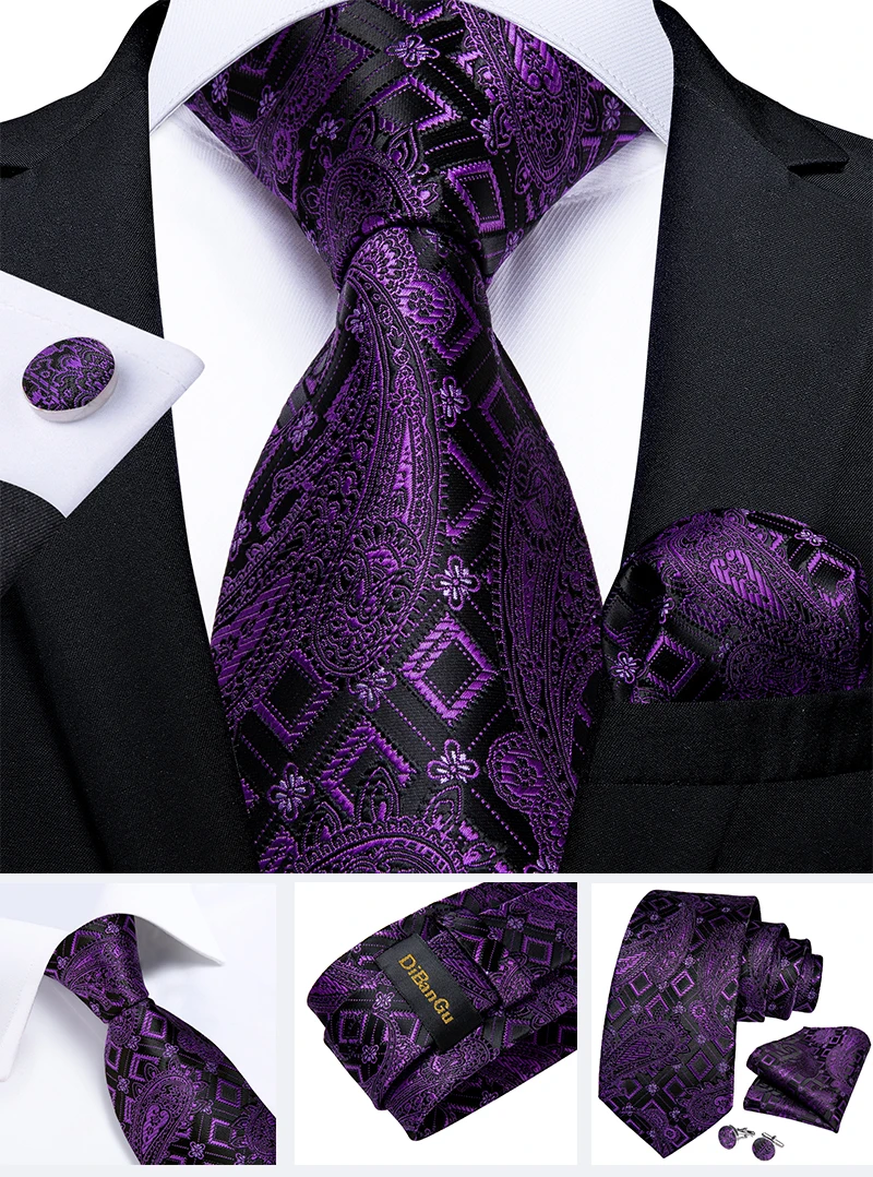 Fashion Paisley Men's Ties Gold Teal Green Black Tie For Men 8cm Business Wedding Accessories Cravat Gift For Men DiBanGu