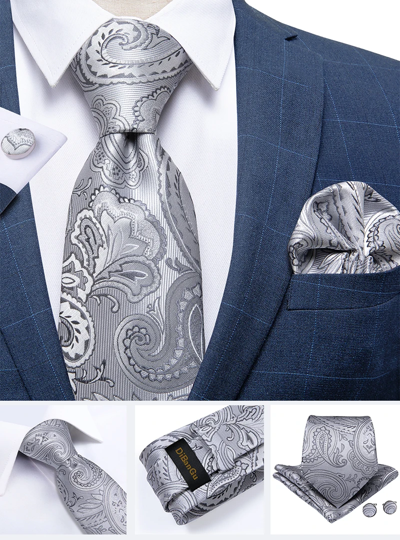 Fashion Paisley Men's Ties Gold Teal Green Black Tie For Men 8cm Business Wedding Accessories Cravat Gift For Men DiBanGu