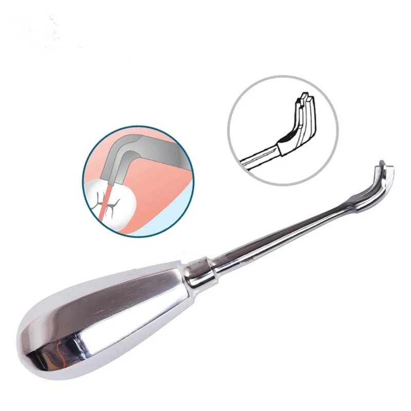 1PC Dental Root Elevator Cross Broken Crown Remover Tooth Crown Spreader Drill Dental Restoration Forcep Metal Handle Non-Slip