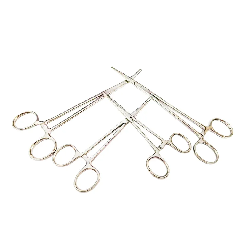 AG 1Pcs Stainless Steel Hemostatic Forceps Surgical Forceps Tool Hemostat Locking Clamps Forceps Curved/Straight Tip
