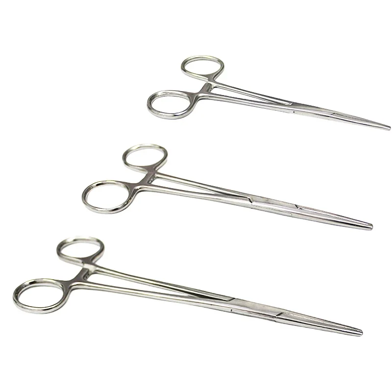AG 1Pcs Stainless Steel Hemostatic Forceps Surgical Forceps Tool Hemostat Locking Clamps Forceps Curved/Straight Tip