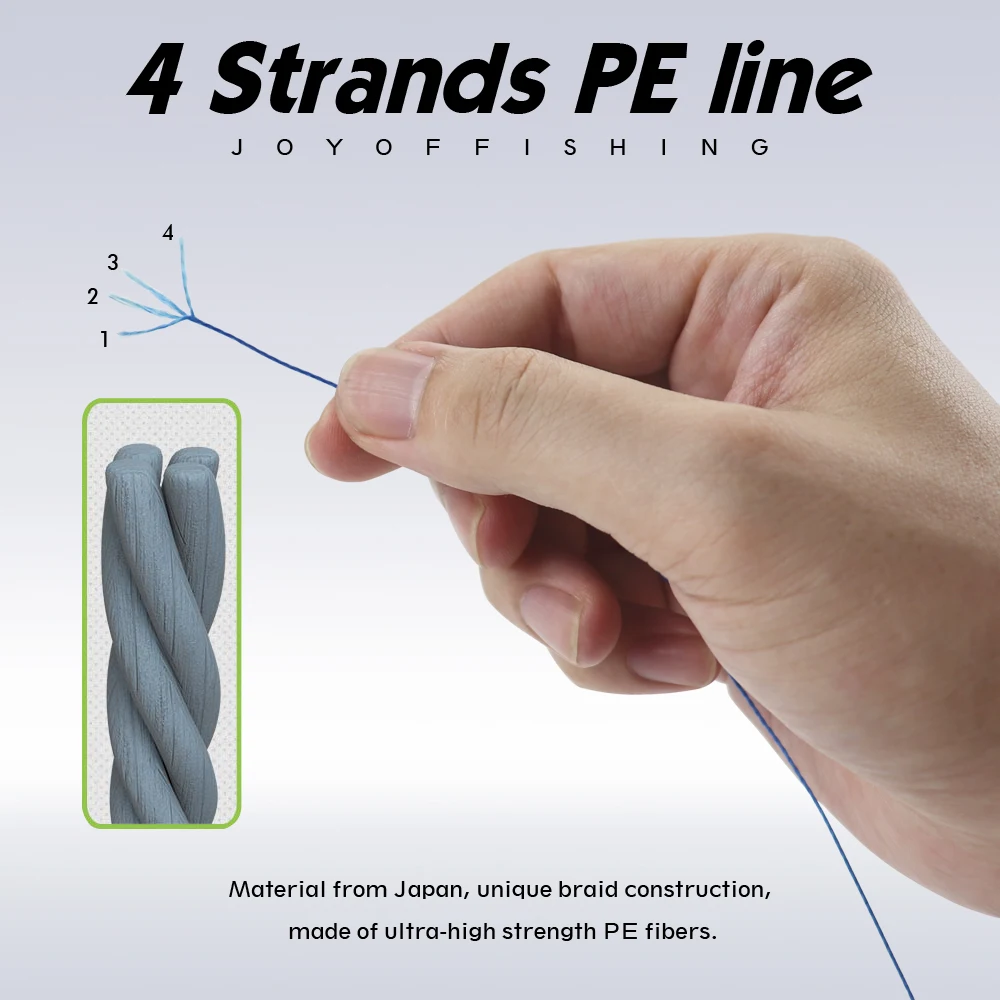 JOF 300M 500M 1000M 8 Strands 4 Strands 18-88LB PE Braided Fishing Wire Multifilament Super Strong Fishing Line Japan Multicolor