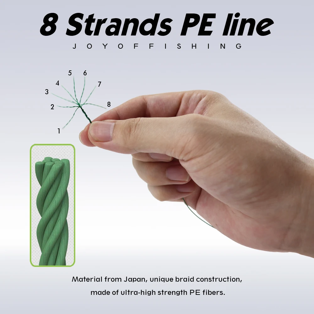 JOF 300M 500M 1000M 8 Strands 4 Strands 18-88LB PE Braided Fishing Wire Multifilament Super Strong Fishing Line Japan Multicolor