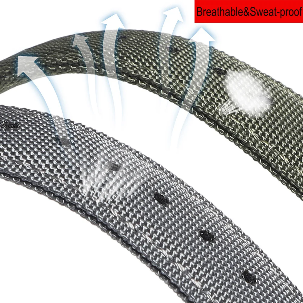 18mm 19mm 20mm 21mm 22mm 24mm Sailcloth Watch Strap Wear-Resistant Breathable Nylon Watchband Quick Release Band Belt For Men