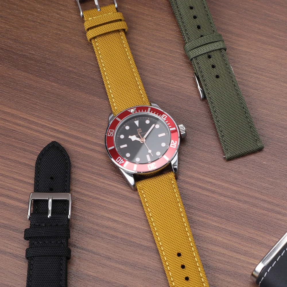 18mm 19mm 20mm 21mm 22mm 24mm Sailcloth Watch Strap Wear-Resistant Breathable Nylon Watchband Quick Release Band Belt For Men