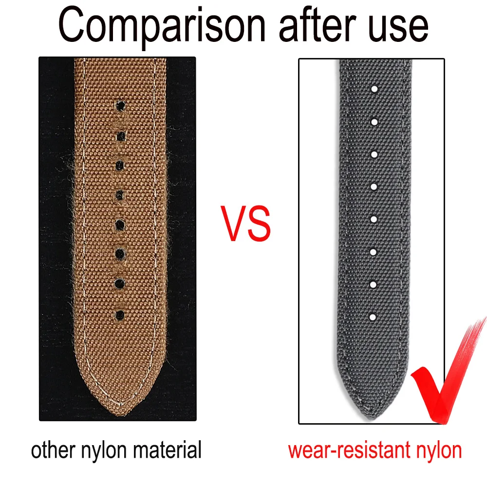 18mm 19mm 20mm 21mm 22mm 24mm Sailcloth Watch Strap Wear-Resistant Breathable Nylon Watchband Quick Release Band Belt For Men
