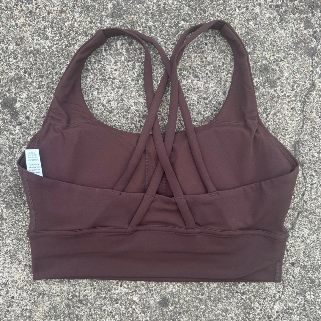 Solid Color Soft Cross Back Women Fitness Bra Tights Yoga Vest High Strength Shockproof Gym Sports Top Push Up With Chest Pad