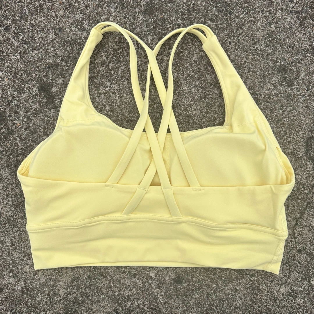 Solid Color Soft Cross Back Women Fitness Bra Tights Yoga Vest High Strength Shockproof Gym Sports Top Push Up With Chest Pad